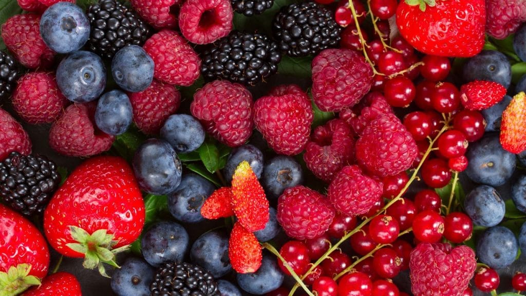 Berries like blueberries, strawberries, and raspberries are loaded with antioxidants