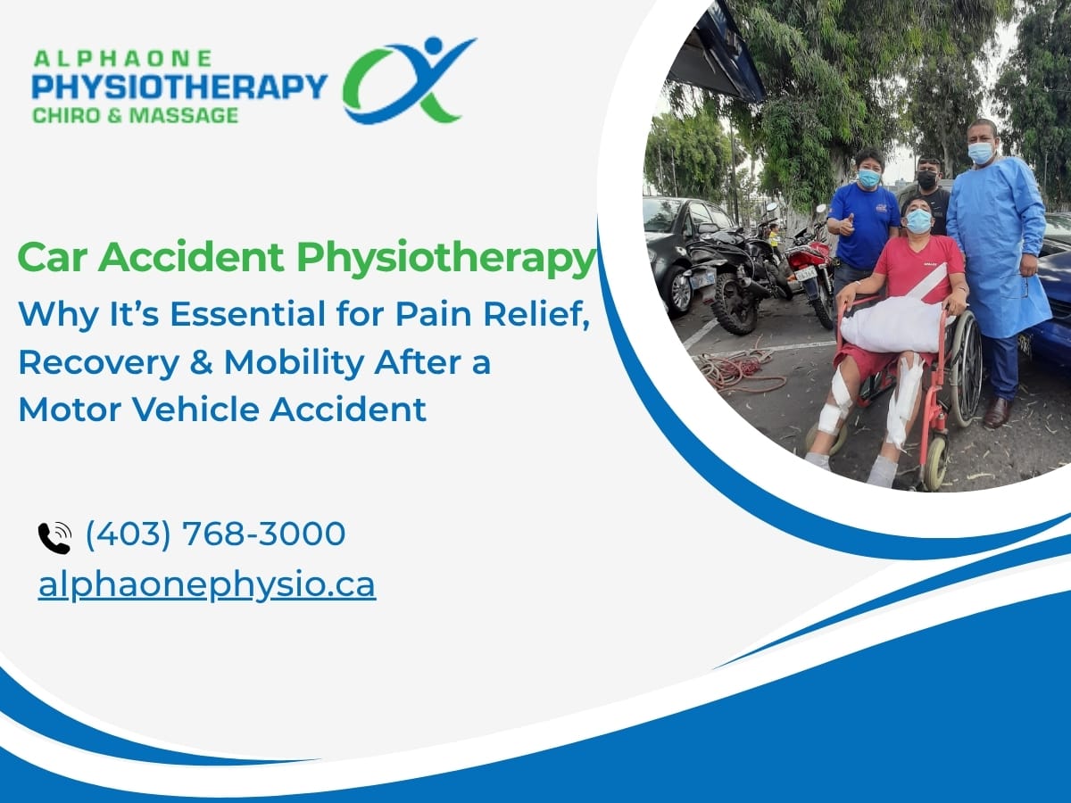 Car accident physiotherapy treatment for pain relief, recovery, and mobility after a motor vehicle accident.
